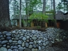 Entry Wing with Riverstone Retaining Wall